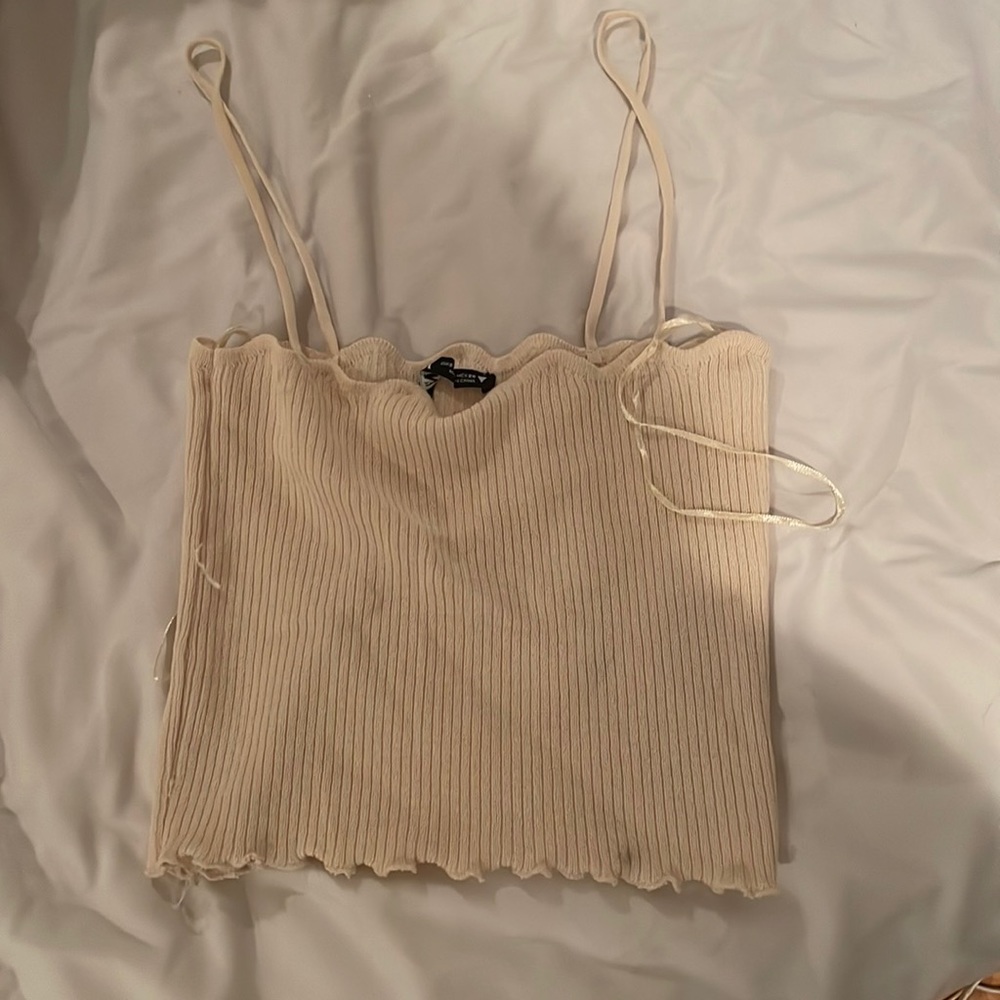Zara cream spaghetti strop crop top tank